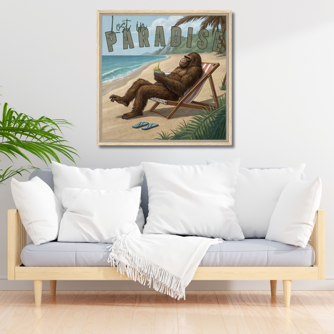 Sasquatch Lost in Paradise Wall art