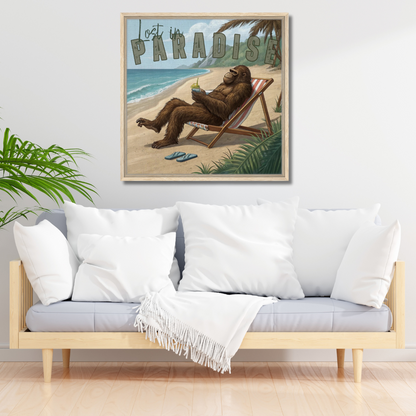 Sasquatch Lost in Paradise Wall art
