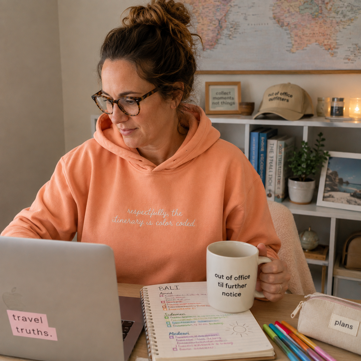 "Respectfully, the Itinerary is Color Coded" Personalized Travel Truths Hoodie