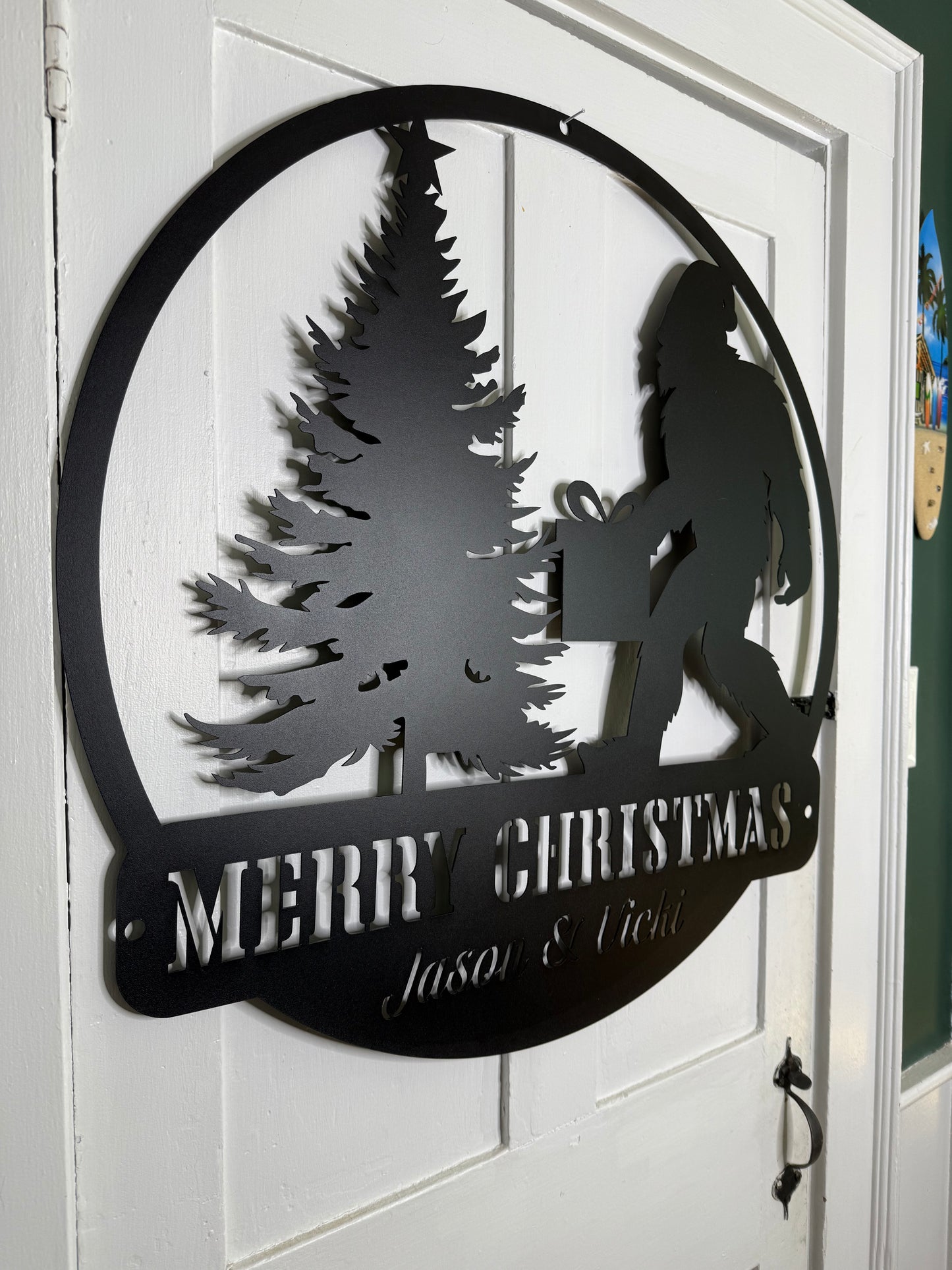 Sasquatch Santa Christmas Card Display