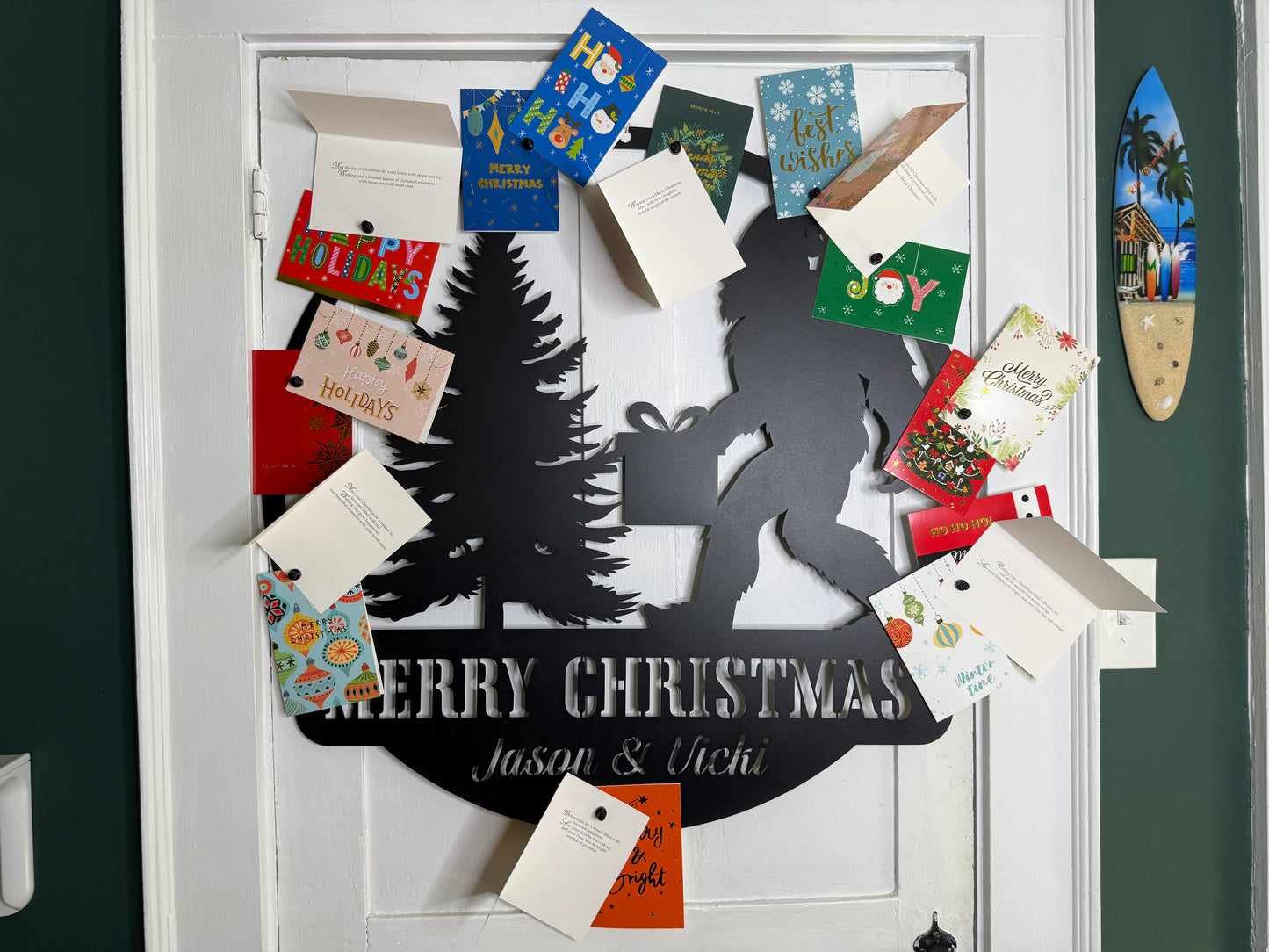 Sasquatch Santa Christmas Card Display