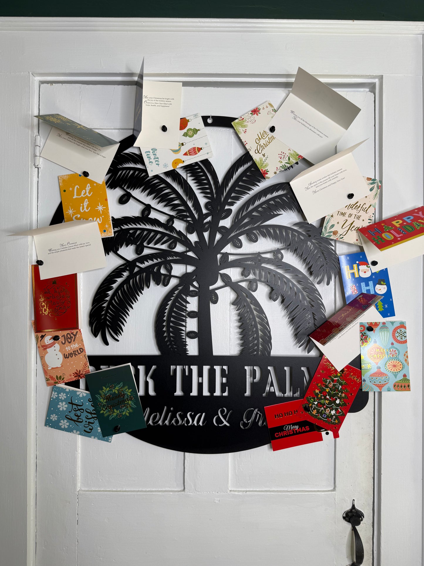 Deck The Palms Christmas Card Display