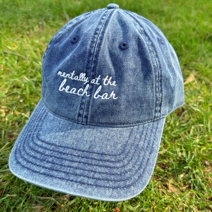 "Mentally at the Beach Bar" - Travel Hat for Breach Lovers- side