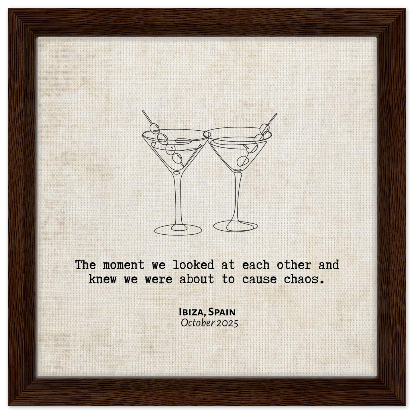 "About to Cause Chaos" - Personalized Travel Micro Memory Framed Canvas - Out of Office Outfitters - Print Material