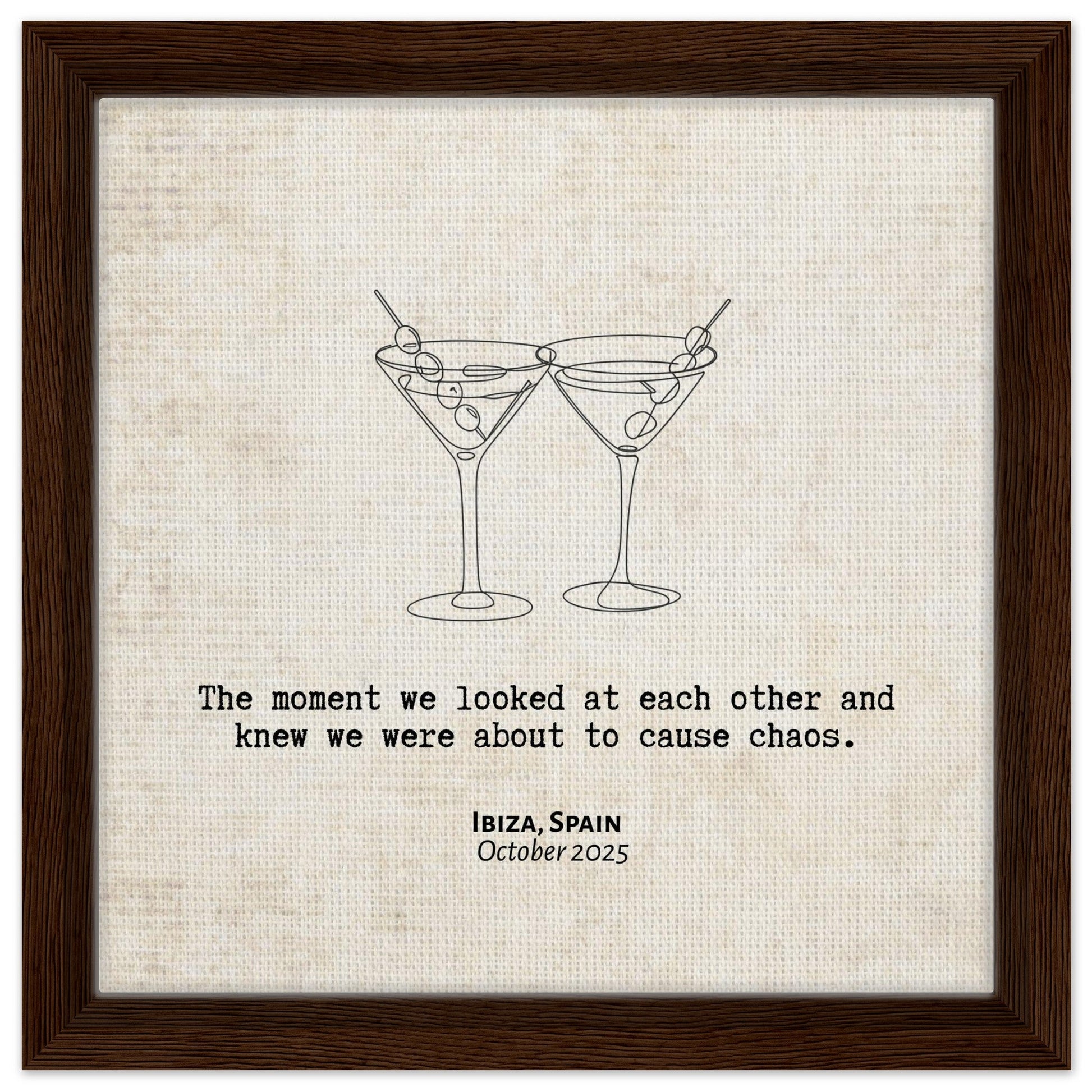 "About to Cause Chaos" - Personalized Travel Micro Memory Framed Canvas - Out of Office Outfitters - Print Material