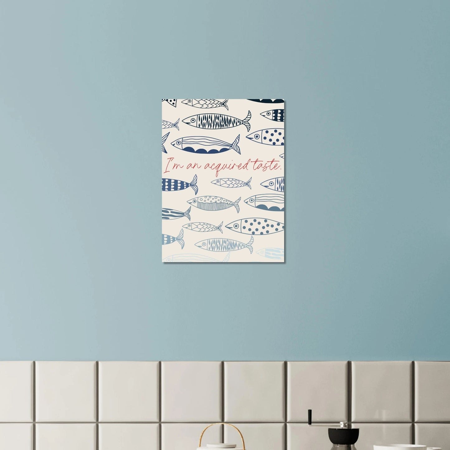 Acquired Taste Coastal Chic Sardines Wall Art - Out of Office Outfitters - Print Material