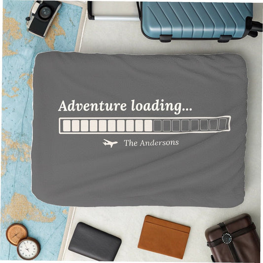 Adventure Loading... Blanket - Warm Sherpa Travel Throw - Out of Office Outfitters - Home Decor