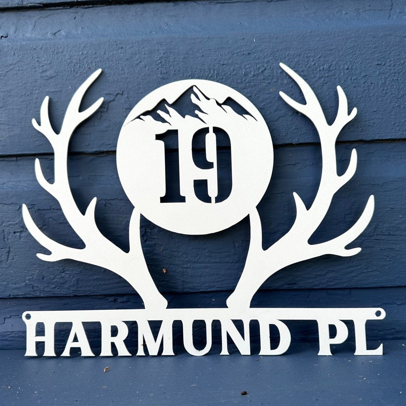 Antler Custom Metal Address Sign - Out of Office Outfitters - Die - Cut Sign