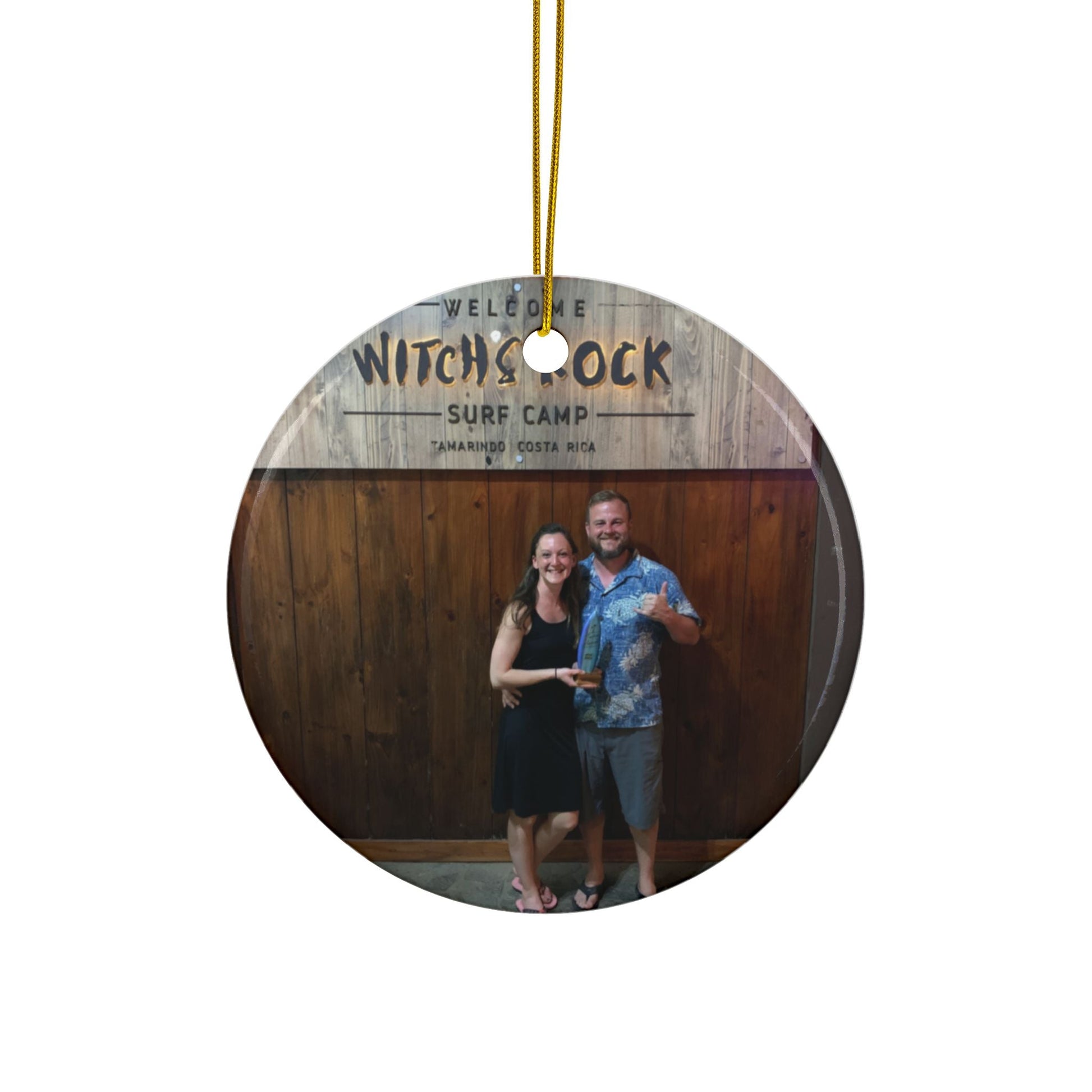 Arrival Passport Stamp Ceramic Ornament with Optional Photo - Out of Office Outfitters - Home Decor