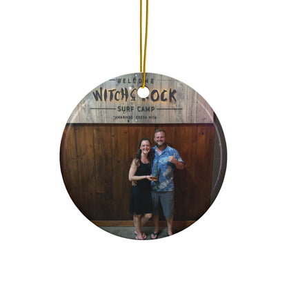 Arrival Passport Stamp Ceramic Ornament with Optional Photo - Out of Office Outfitters - Home Decor