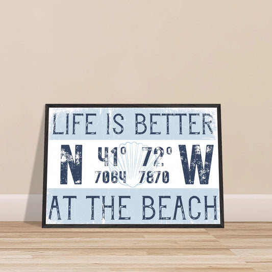 Better at the Beach Custom Coordinates Canvas Wall Art - Out of Office Outfitters - Print Material