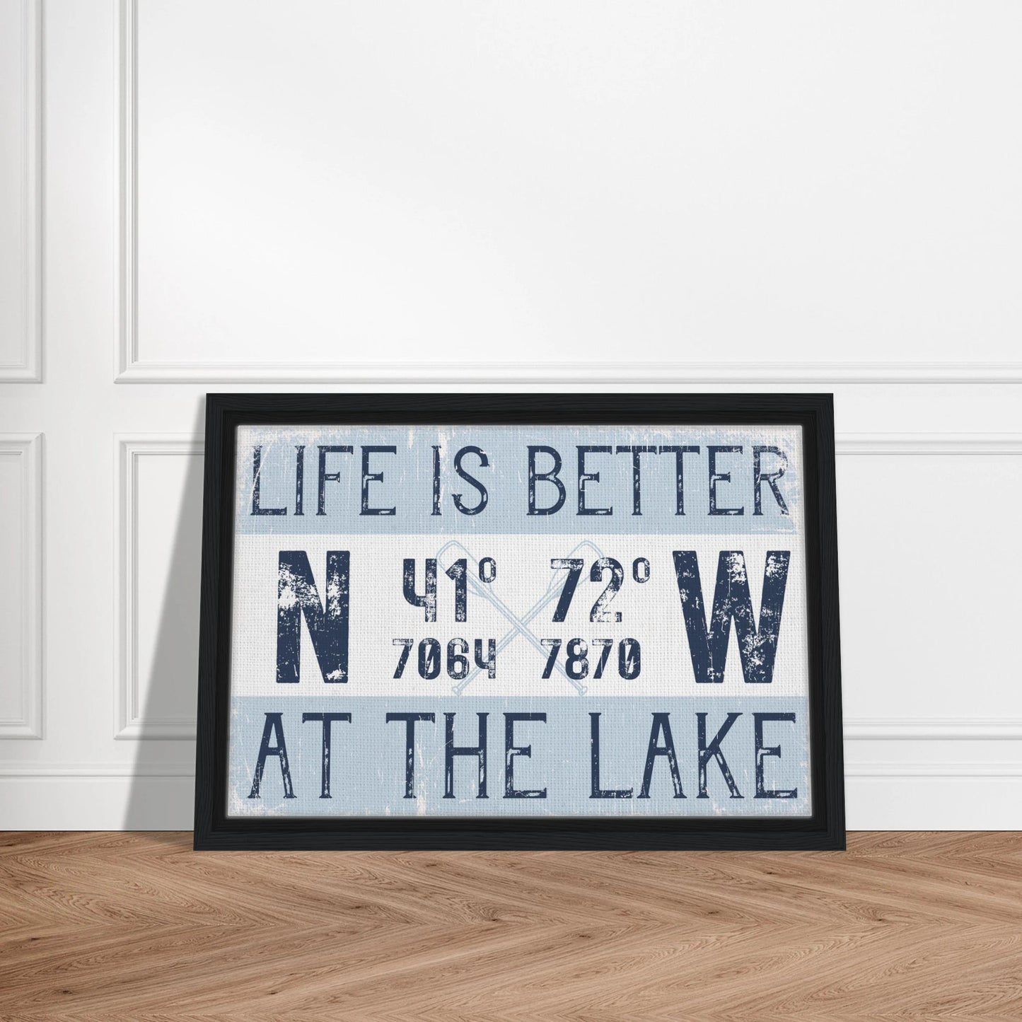 Better at the Lake Custom Coordinates Canvas Wall Art - Out of Office Outfitters - Print Material