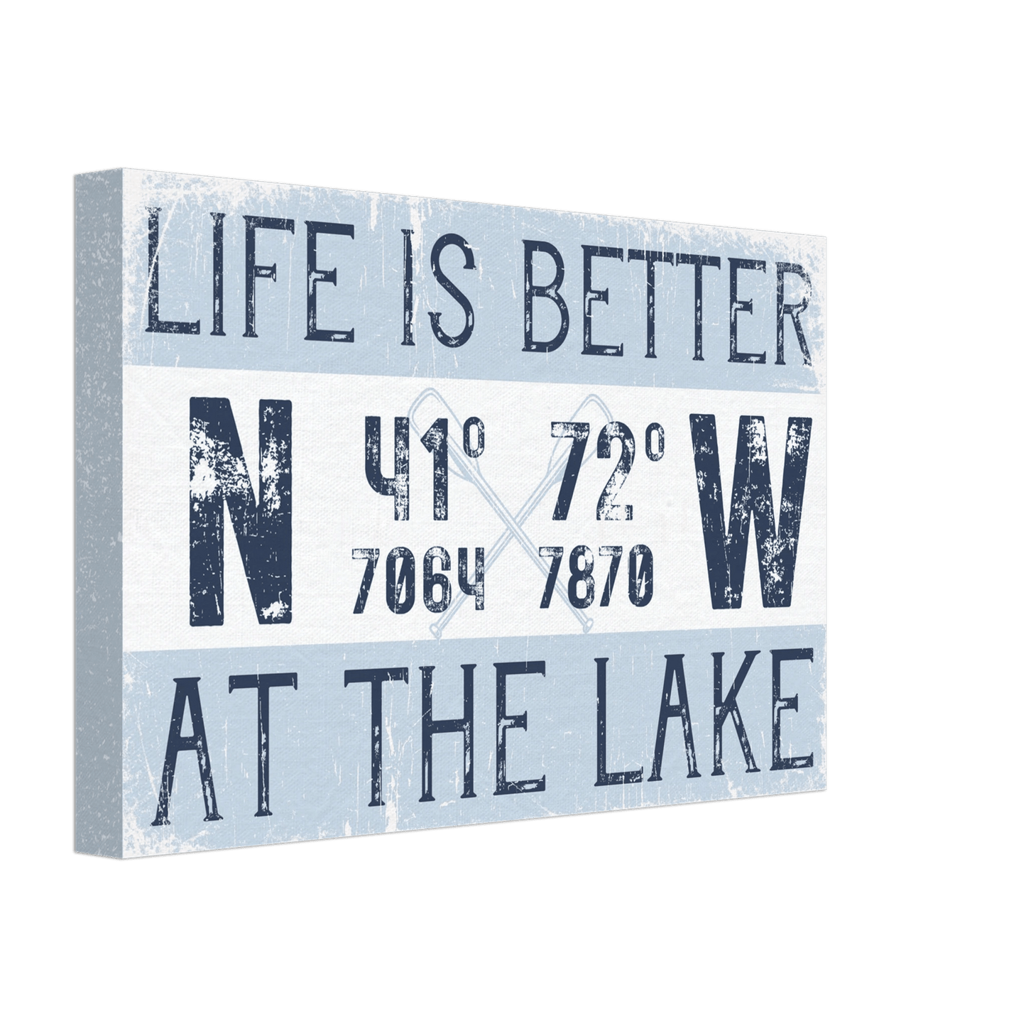 Better at the Lake Custom Coordinates Canvas Wall Art - Out of Office Outfitters - Print Material