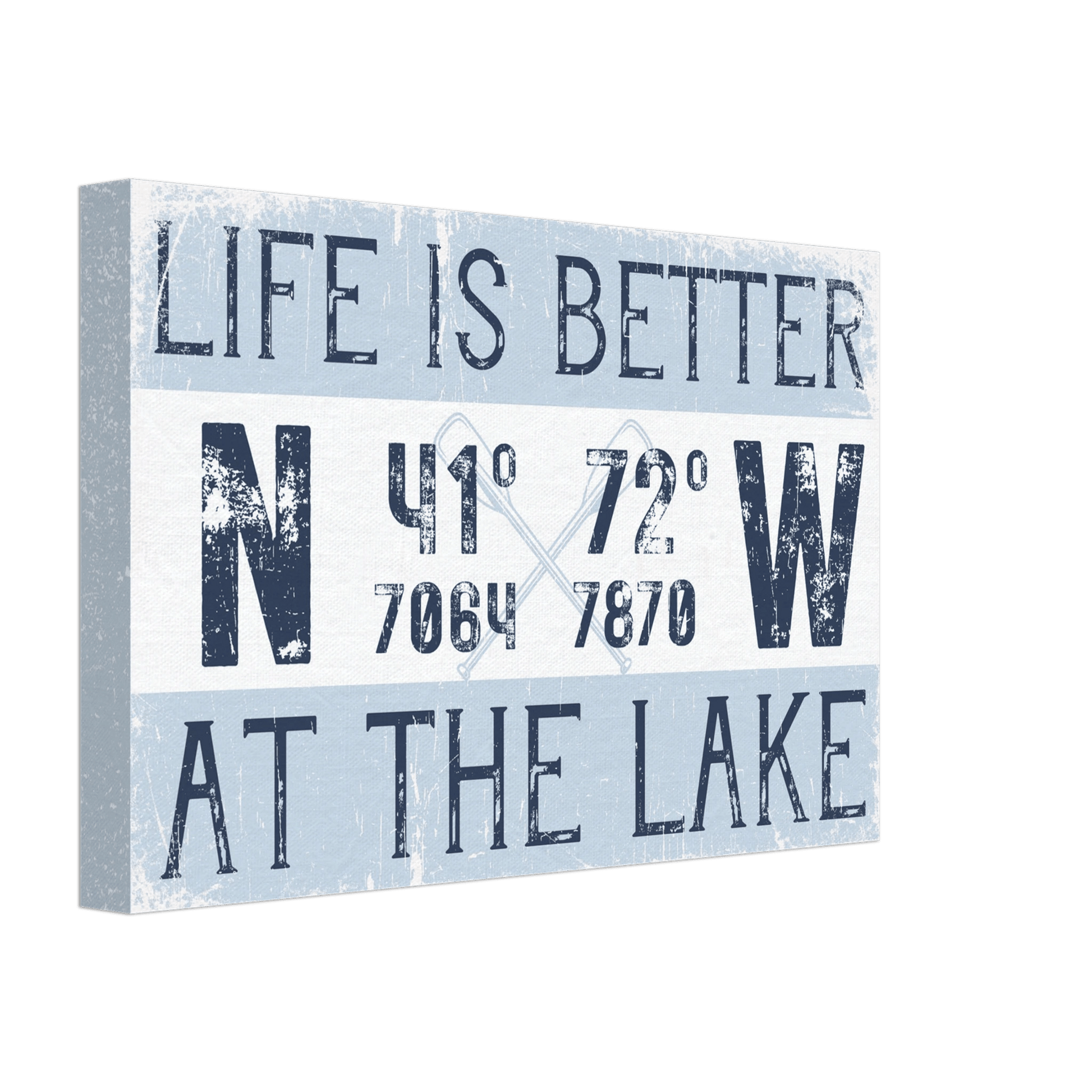 Better at the Lake Custom Coordinates Canvas Wall Art - Out of Office Outfitters - Print Material