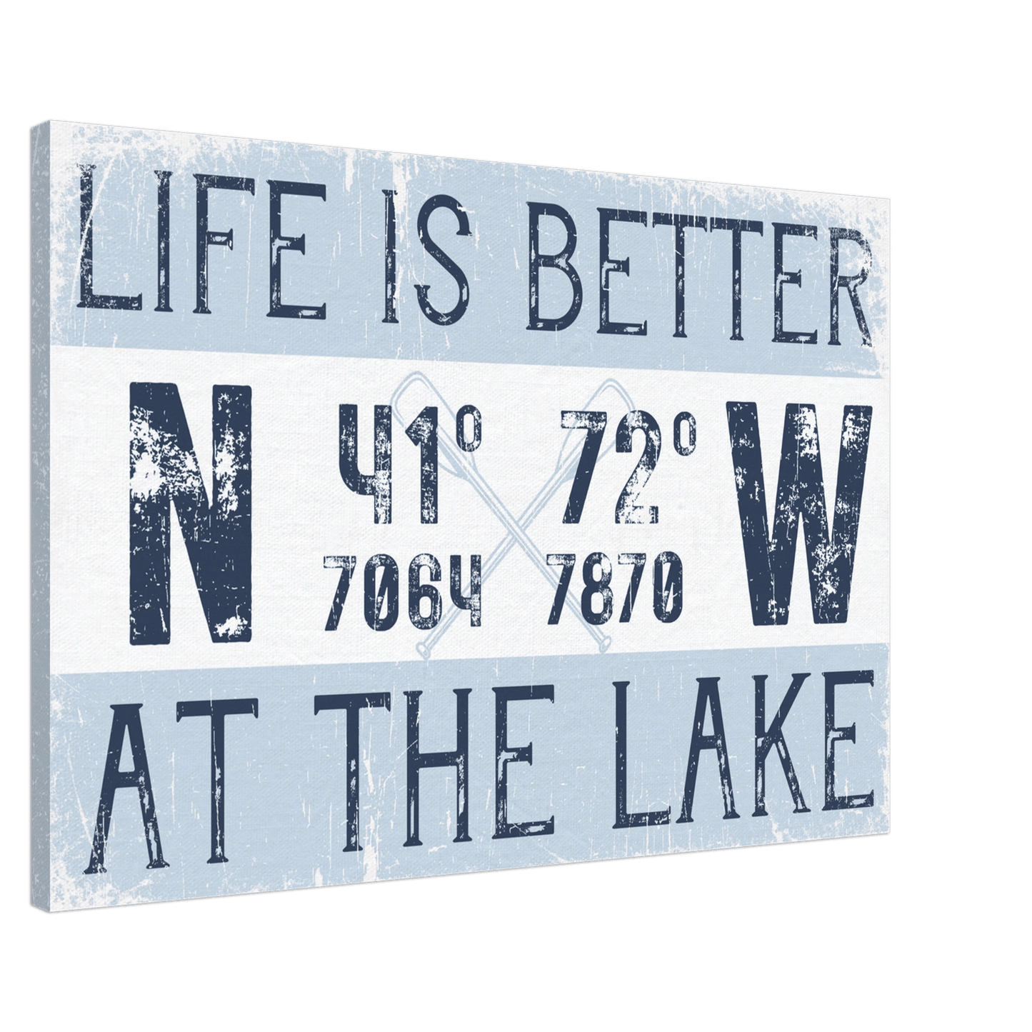 Better at the Lake Custom Coordinates Canvas Wall Art - Out of Office Outfitters - Print Material