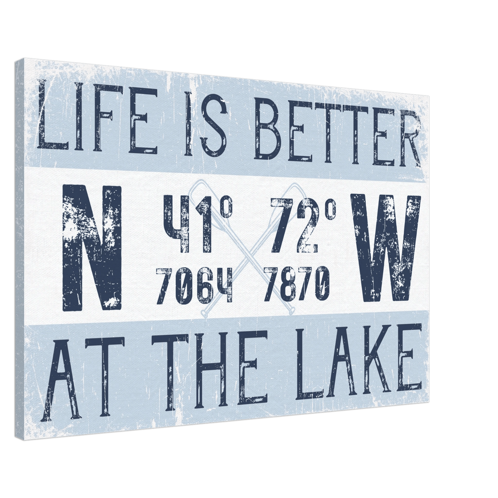 Better at the Lake Custom Coordinates Canvas Wall Art - Out of Office Outfitters - Print Material