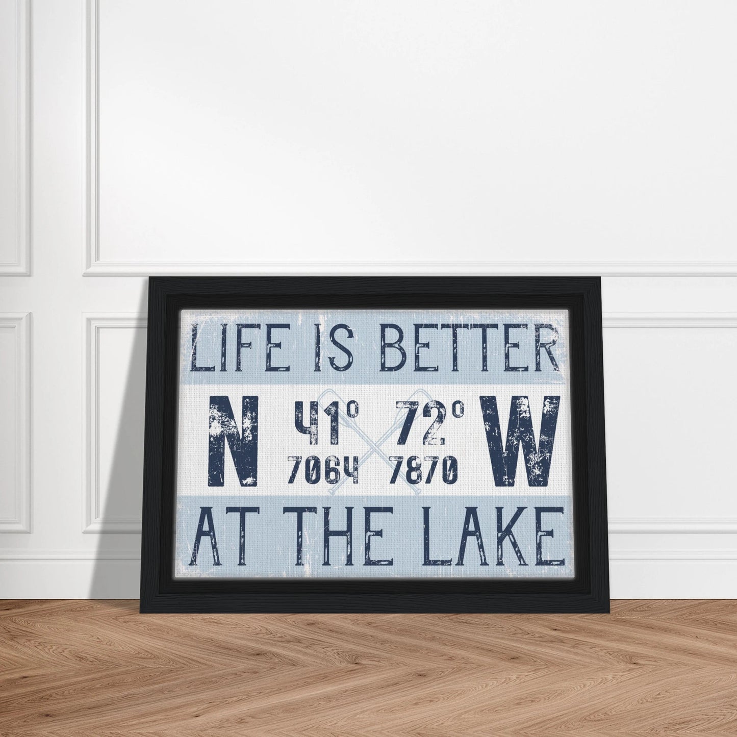 Better at the Lake Custom Coordinates Canvas Wall Art - Out of Office Outfitters - Print Material