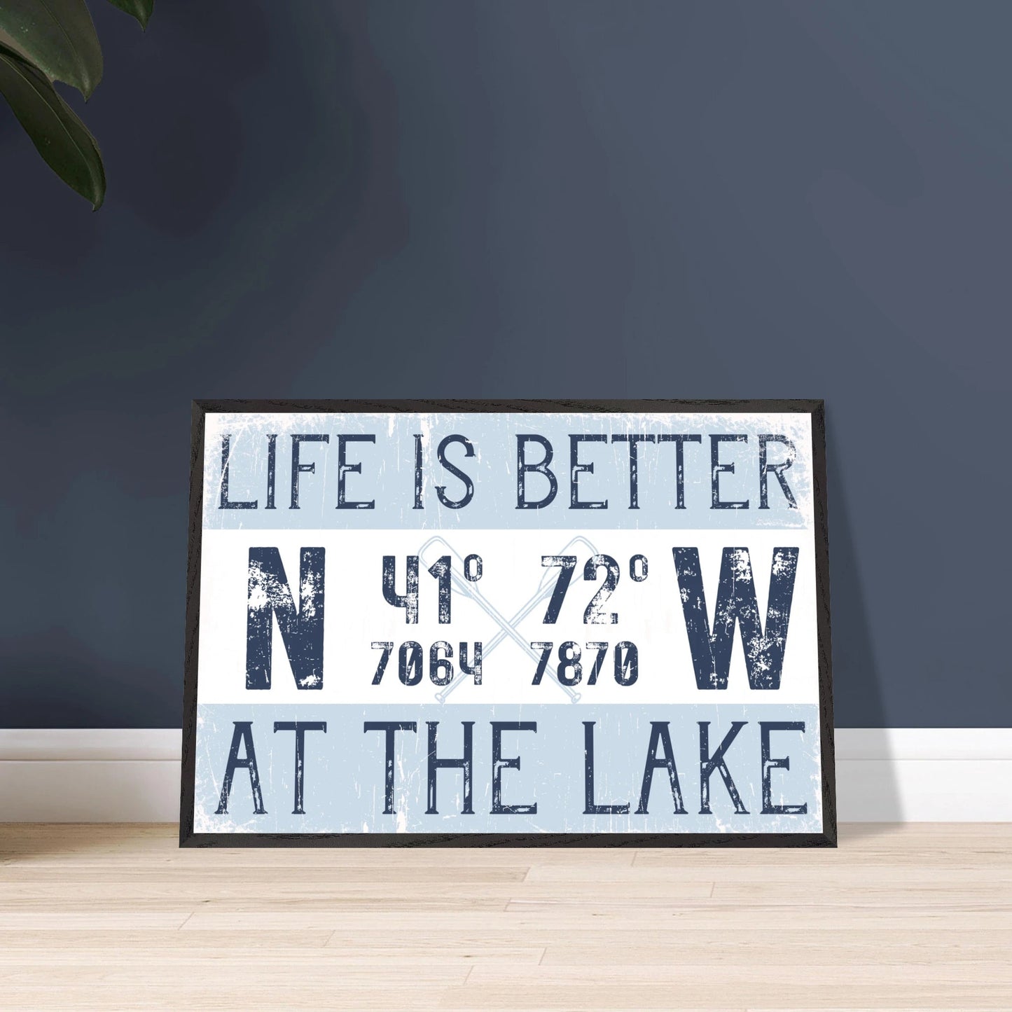 Better at the Lake Custom Coordinates Canvas Wall Art - Out of Office Outfitters - Print Material