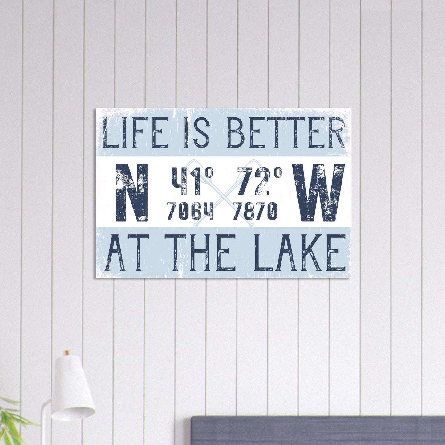 Better at the Lake Custom Coordinates Canvas Wall Art - Out of Office Outfitters - Print Material