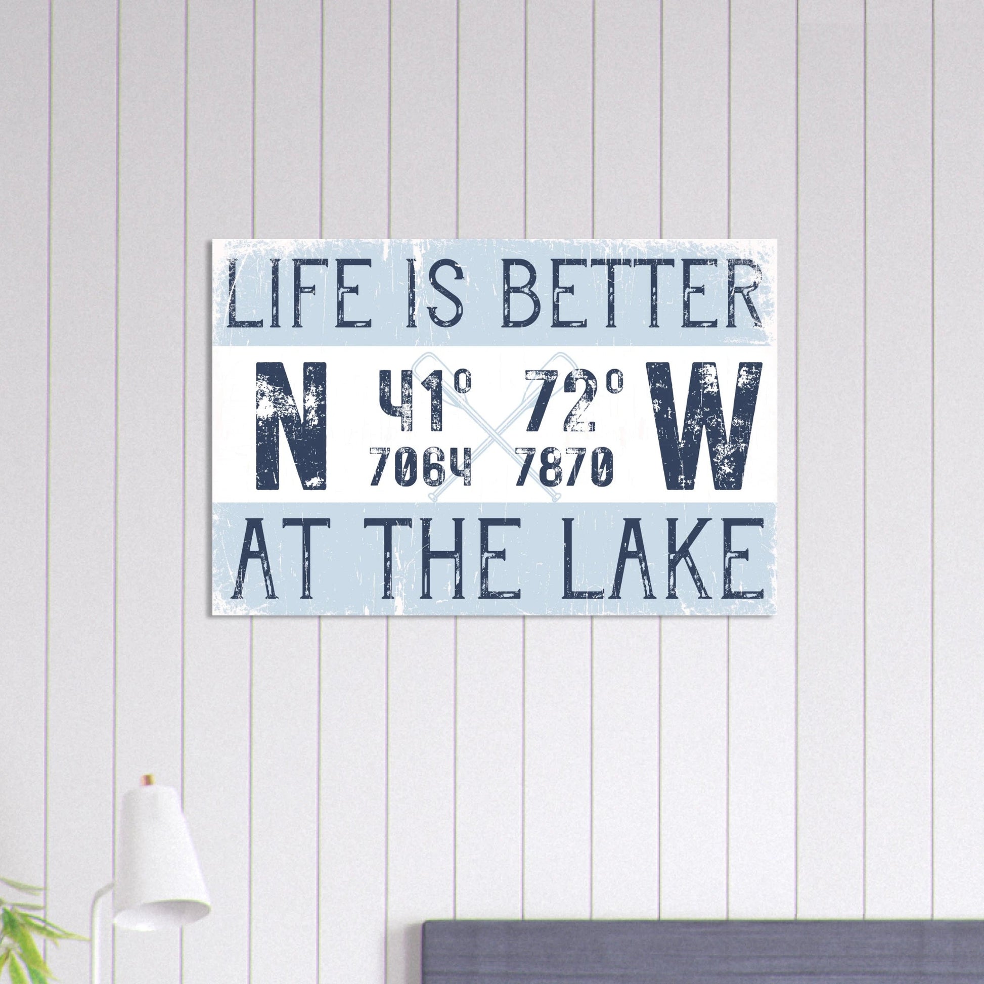 Better at the Lake Custom Coordinates Canvas Wall Art - Out of Office Outfitters - Print Material