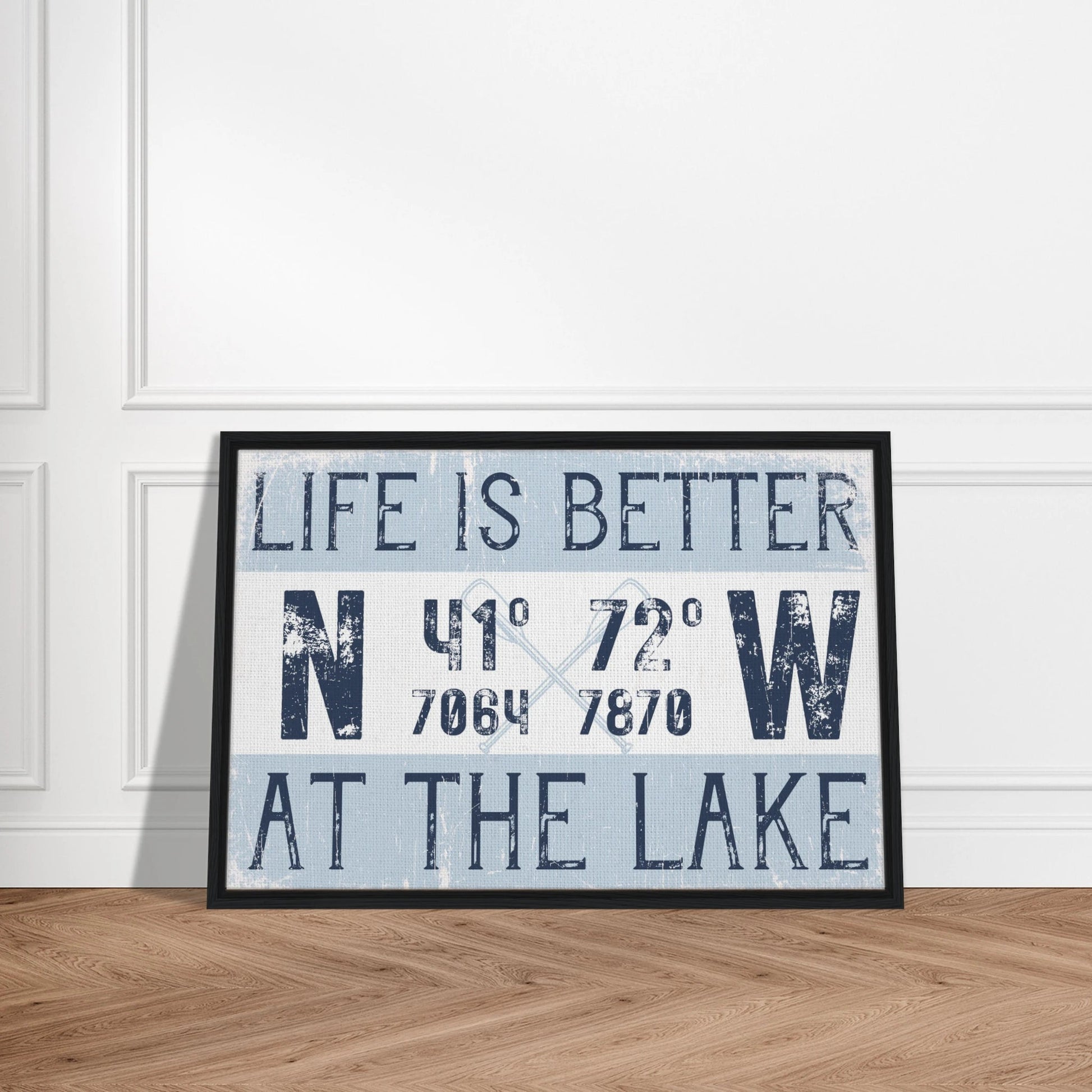 Better at the Lake Custom Coordinates Canvas Wall Art - Out of Office Outfitters - Print Material