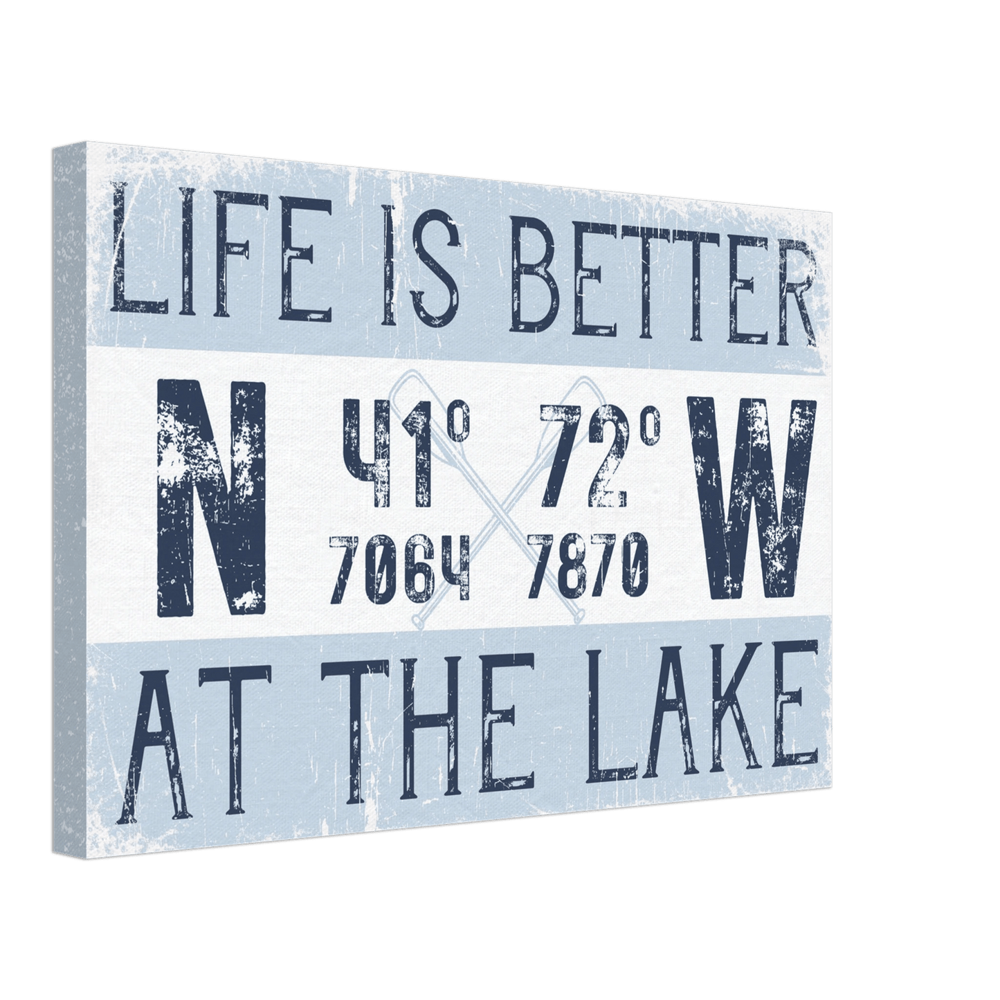 Better at the Lake Custom Coordinates Canvas Wall Art - Out of Office Outfitters - Print Material