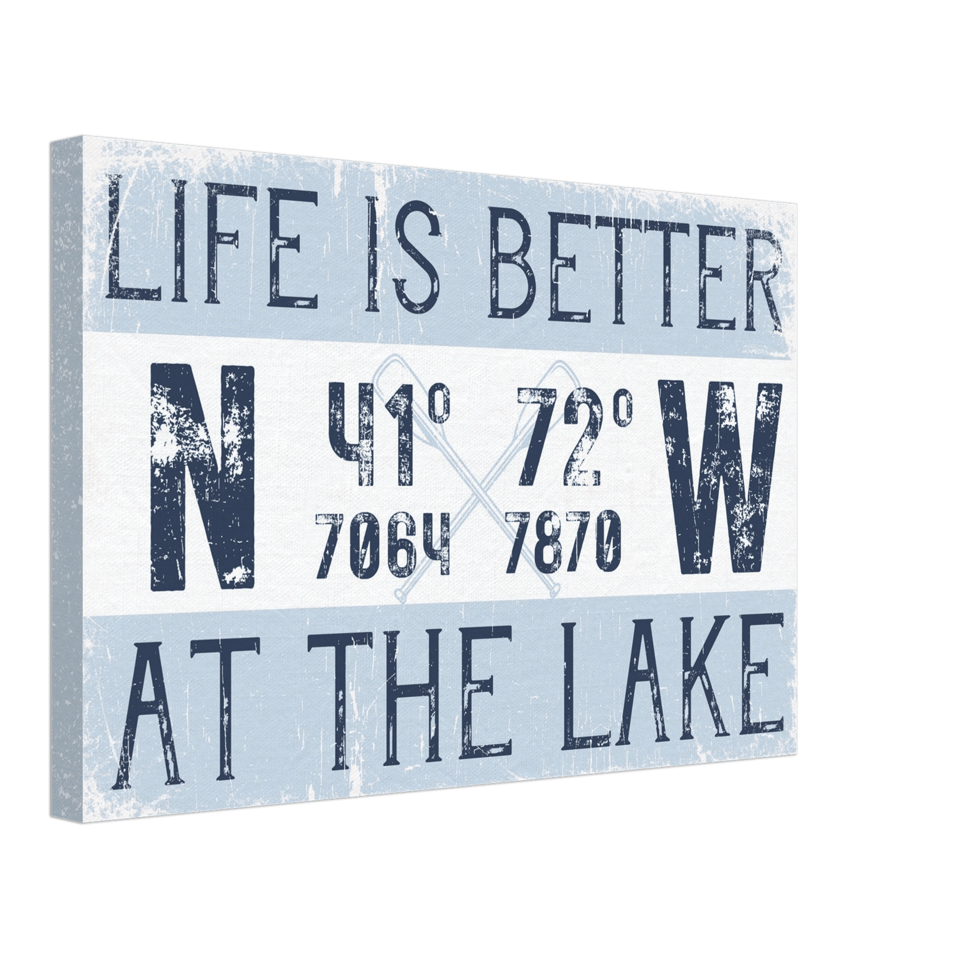 Better at the Lake Custom Coordinates Canvas Wall Art - Out of Office Outfitters - Print Material