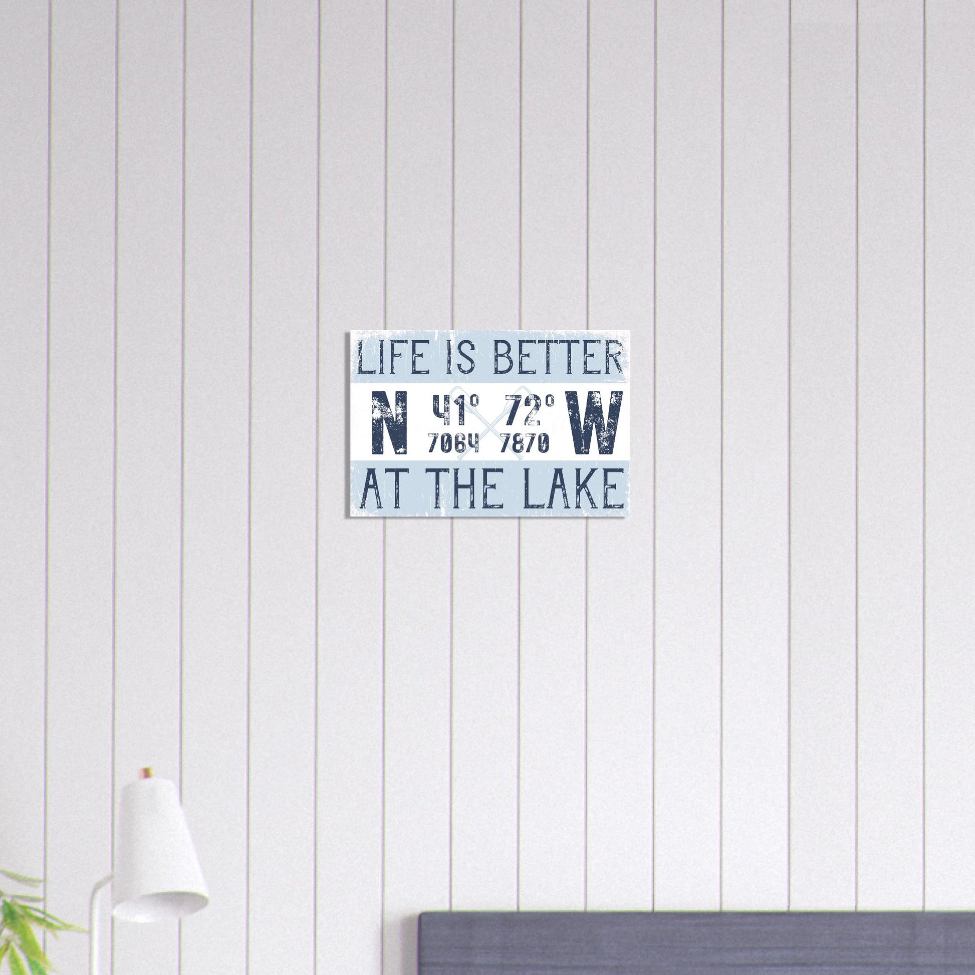 Better at the Lake Custom Coordinates Canvas Wall Art - Out of Office Outfitters - Print Material