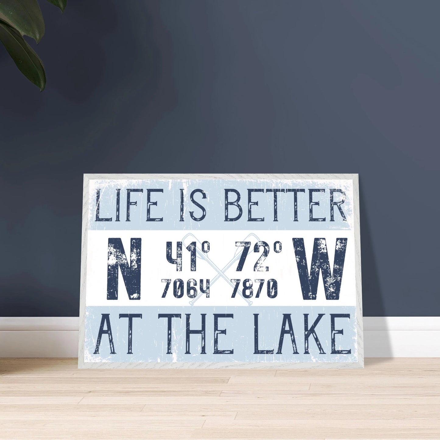 Better at the Lake Custom Coordinates Canvas Wall Art - Out of Office Outfitters - Print Material