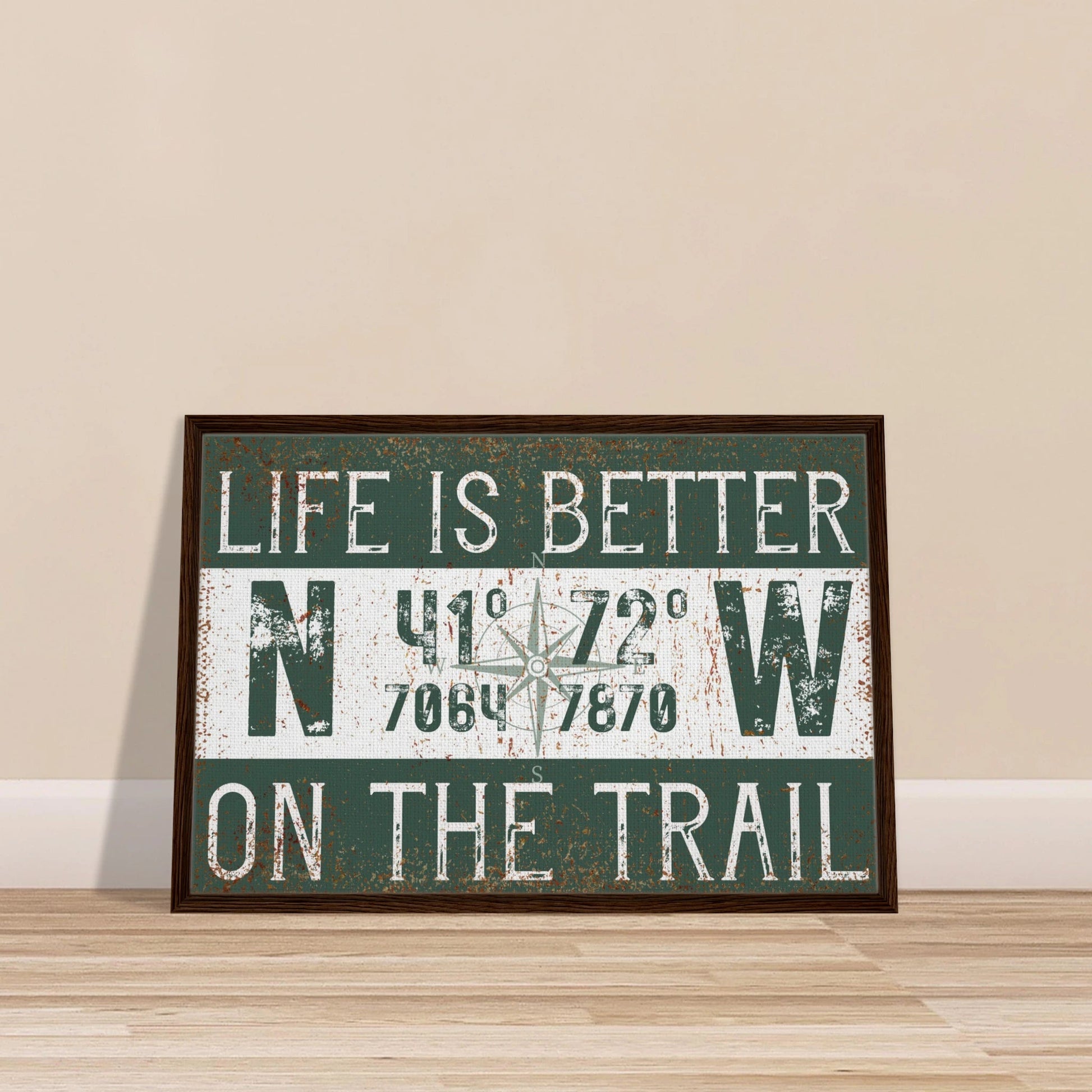 Better on the Trail Custom Coordinates Canvas Wall Art - Out of Office Outfitters - Print Material