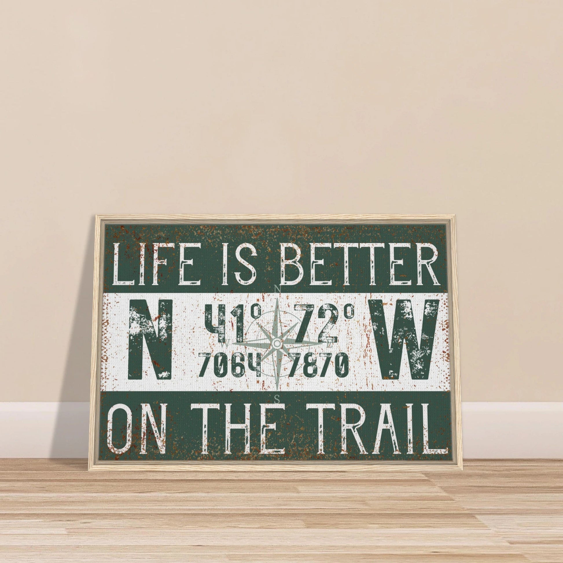 Better on the Trail Custom Coordinates Canvas Wall Art - Out of Office Outfitters - Print Material
