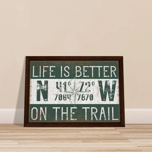 Better on the Trail Custom Coordinates Canvas Wall Art - Out of Office Outfitters - Print Material