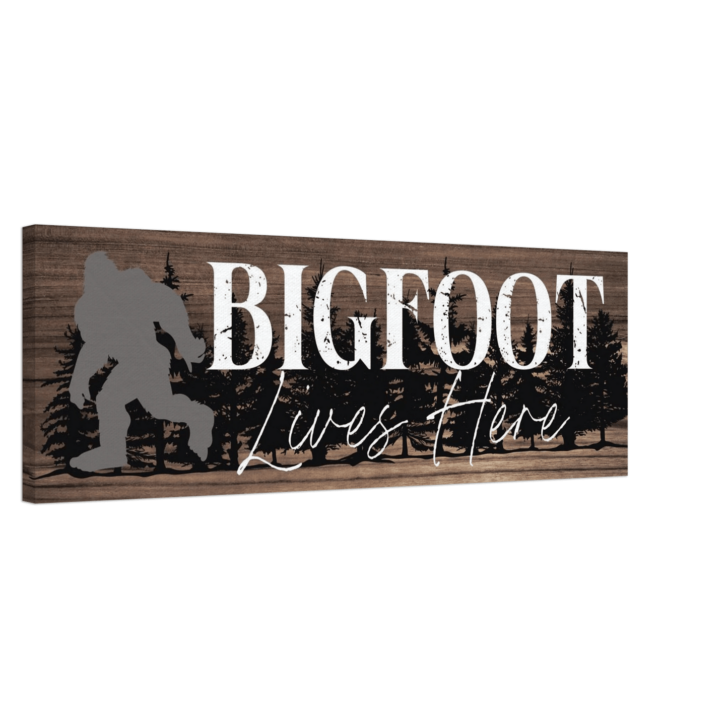 Bigfoot Lives Here Sasquatch Themed Canvas Wall Art - Out of Office Outfitters - Print Material