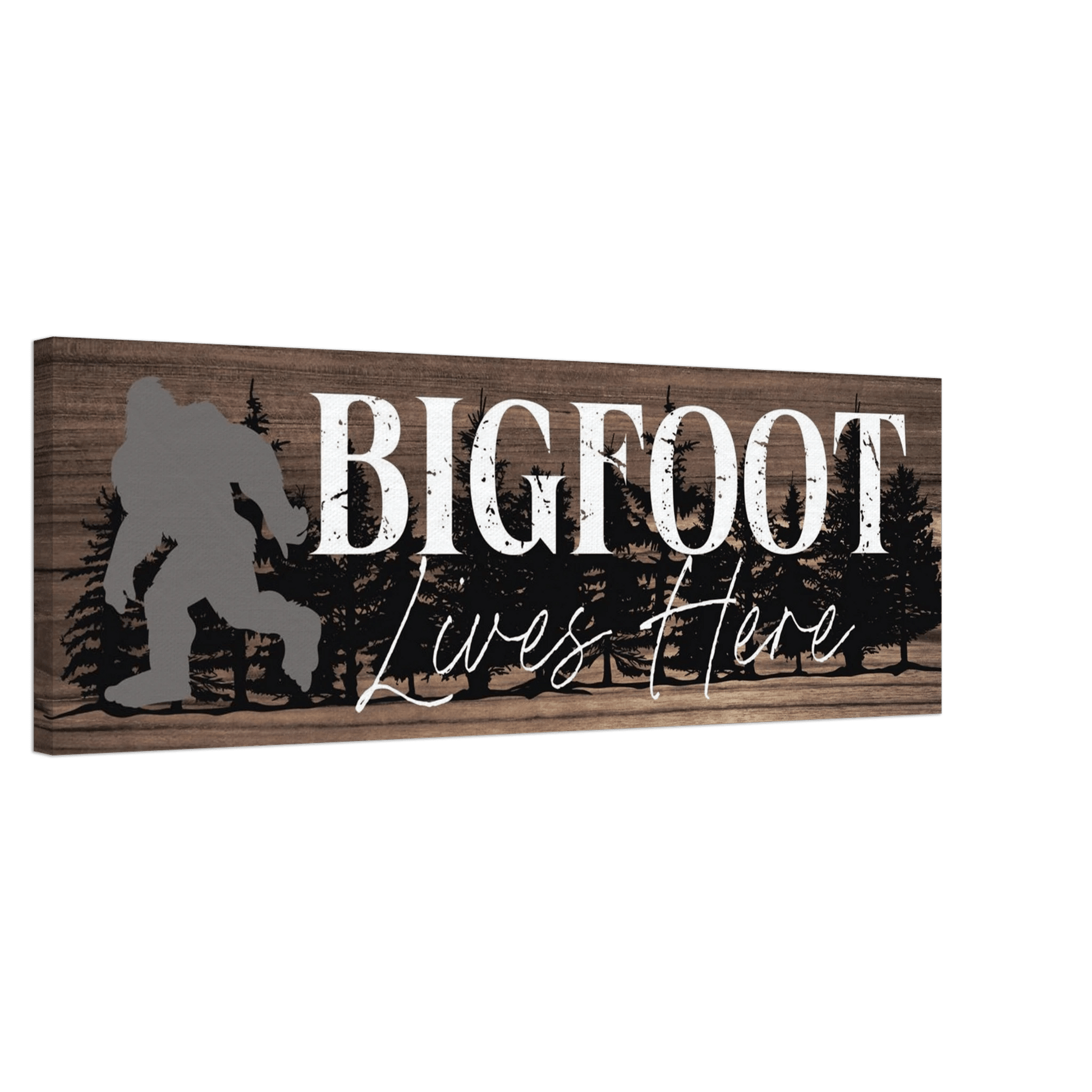 Bigfoot Lives Here Sasquatch Themed Canvas Wall Art - Out of Office Outfitters - Print Material
