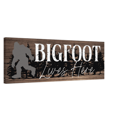 Bigfoot Lives Here Sasquatch Themed Canvas Wall Art - Out of Office Outfitters - Print Material