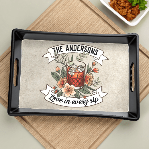 Confetti Conspiracy Signature Cocktail Personalized Large Serving Tray - Out of Office Outfitters - Home Decor