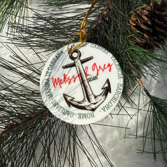 Cruise Itinerary Ceramic Ornament with Optional Photo - Out of Office Outfitters - Home Decor