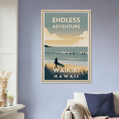 Custom Iconic Location Minimalist Vintage Travel Poster - Out of Office Outfitters - Print Material