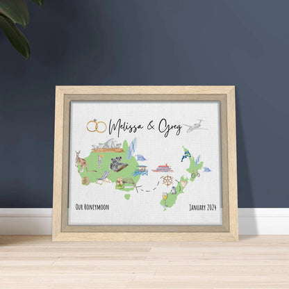 Custom Vacation Keepsake Map or Guestbook - Perfect for Honeymoons, Reunions, or Milestone Trips - Out of Office Outfitters - Print Material