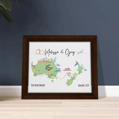 Custom Vacation Keepsake Map or Guestbook - Perfect for Honeymoons, Reunions, or Milestone Trips - Out of Office Outfitters - Print Material
