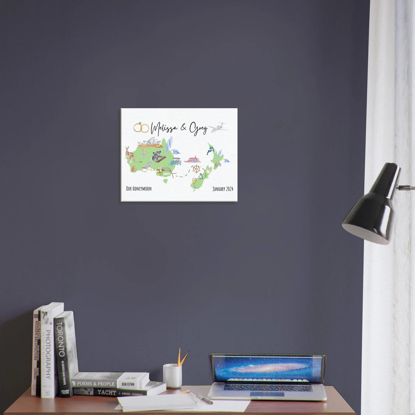 Custom Vacation Keepsake Map or Guestbook - Perfect for Honeymoons, Reunions, or Milestone Trips - Out of Office Outfitters - Print Material