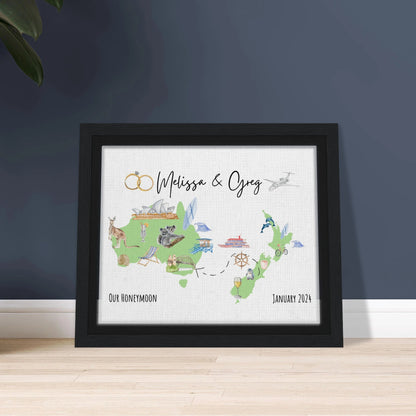 Custom Vacation Keepsake Map or Guestbook - Perfect for Honeymoons, Reunions, or Milestone Trips - Out of Office Outfitters - Print Material