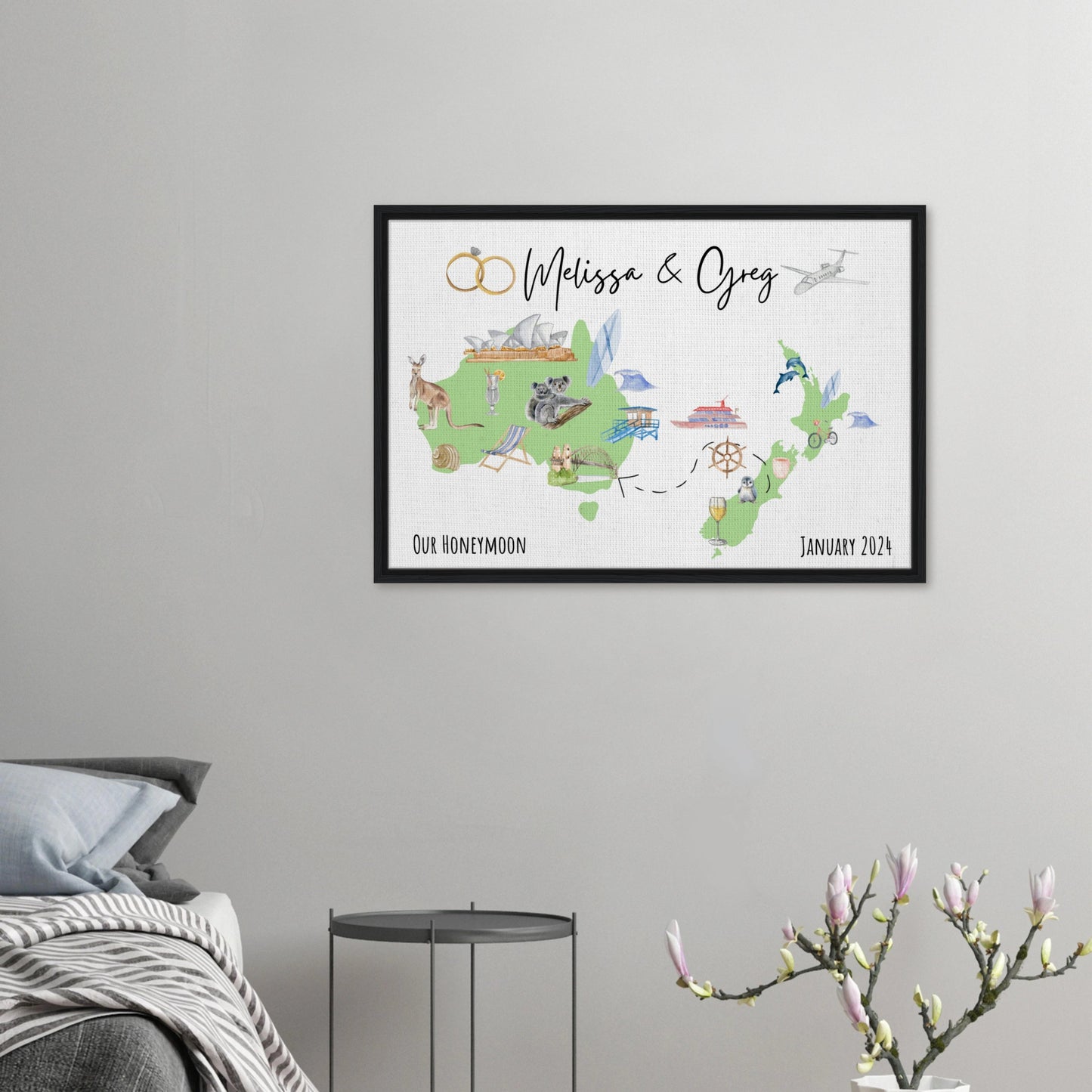 Custom Vacation Keepsake Map or Guestbook - Perfect for Honeymoons, Reunions, or Milestone Trips - Out of Office Outfitters - Print Material