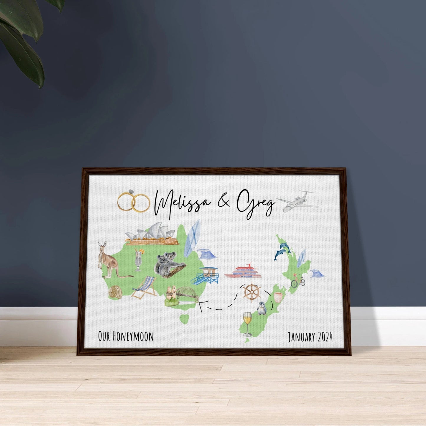 Custom Vacation Keepsake Map or Guestbook - Perfect for Honeymoons, Reunions, or Milestone Trips - Out of Office Outfitters - Print Material