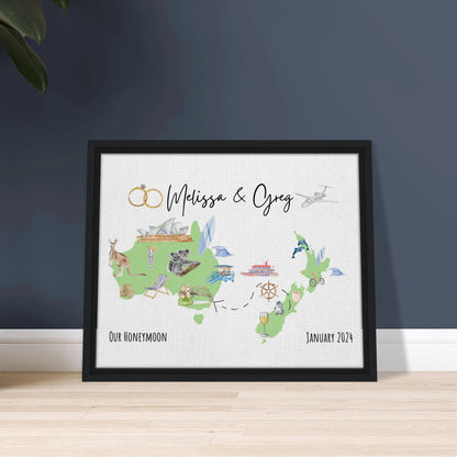 Custom Vacation Keepsake Map or Guestbook - Perfect for Honeymoons, Reunions, or Milestone Trips - Out of Office Outfitters - Print Material