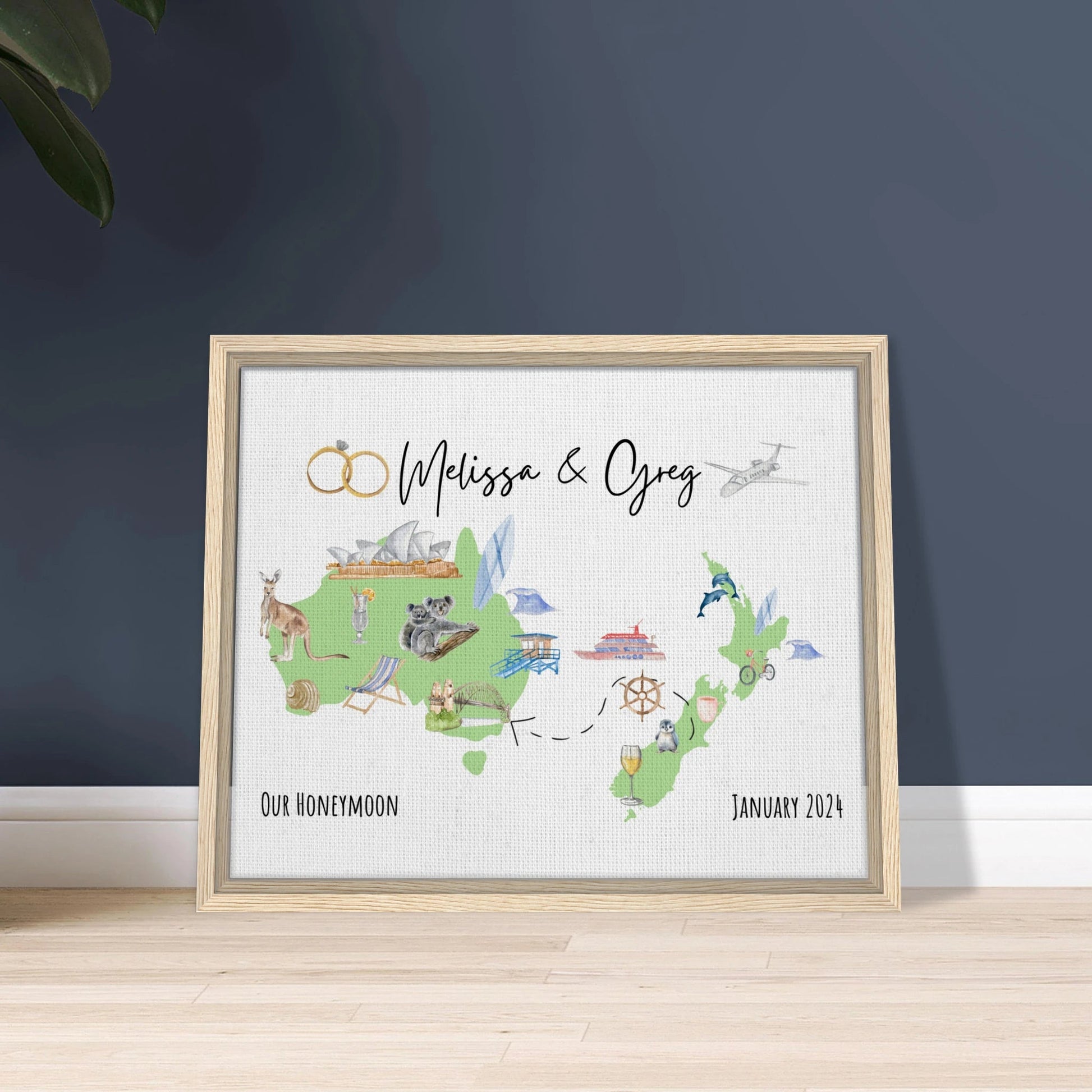 Custom Vacation Keepsake Map or Guestbook - Perfect for Honeymoons, Reunions, or Milestone Trips - Out of Office Outfitters - Print Material