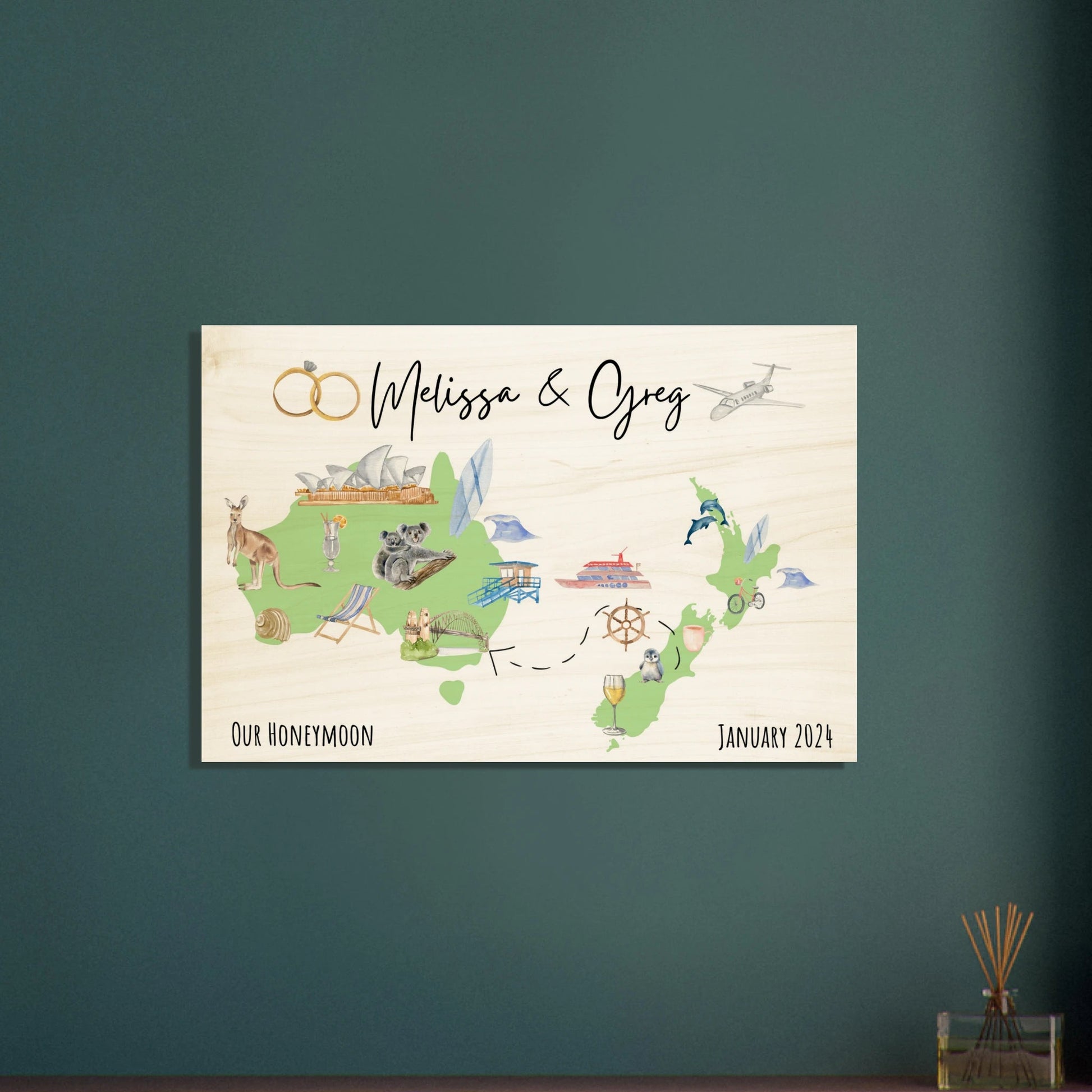 Custom Vacation Keepsake Map or Guestbook - Perfect for Honeymoons, Reunions, or Milestone Trips - Out of Office Outfitters - Print Material