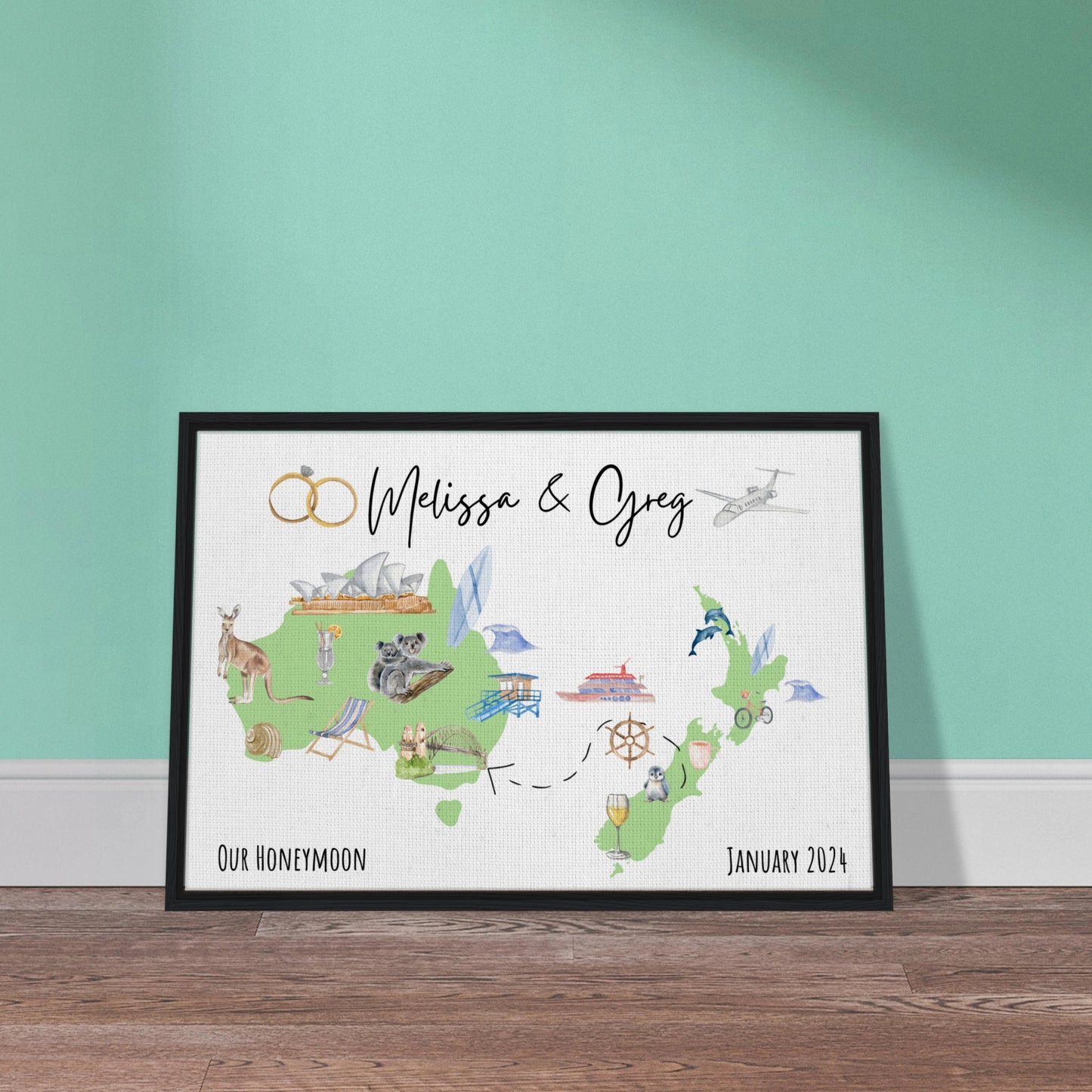 Custom Vacation Keepsake Map or Guestbook - Perfect for Honeymoons, Reunions, or Milestone Trips - Out of Office Outfitters - Print Material