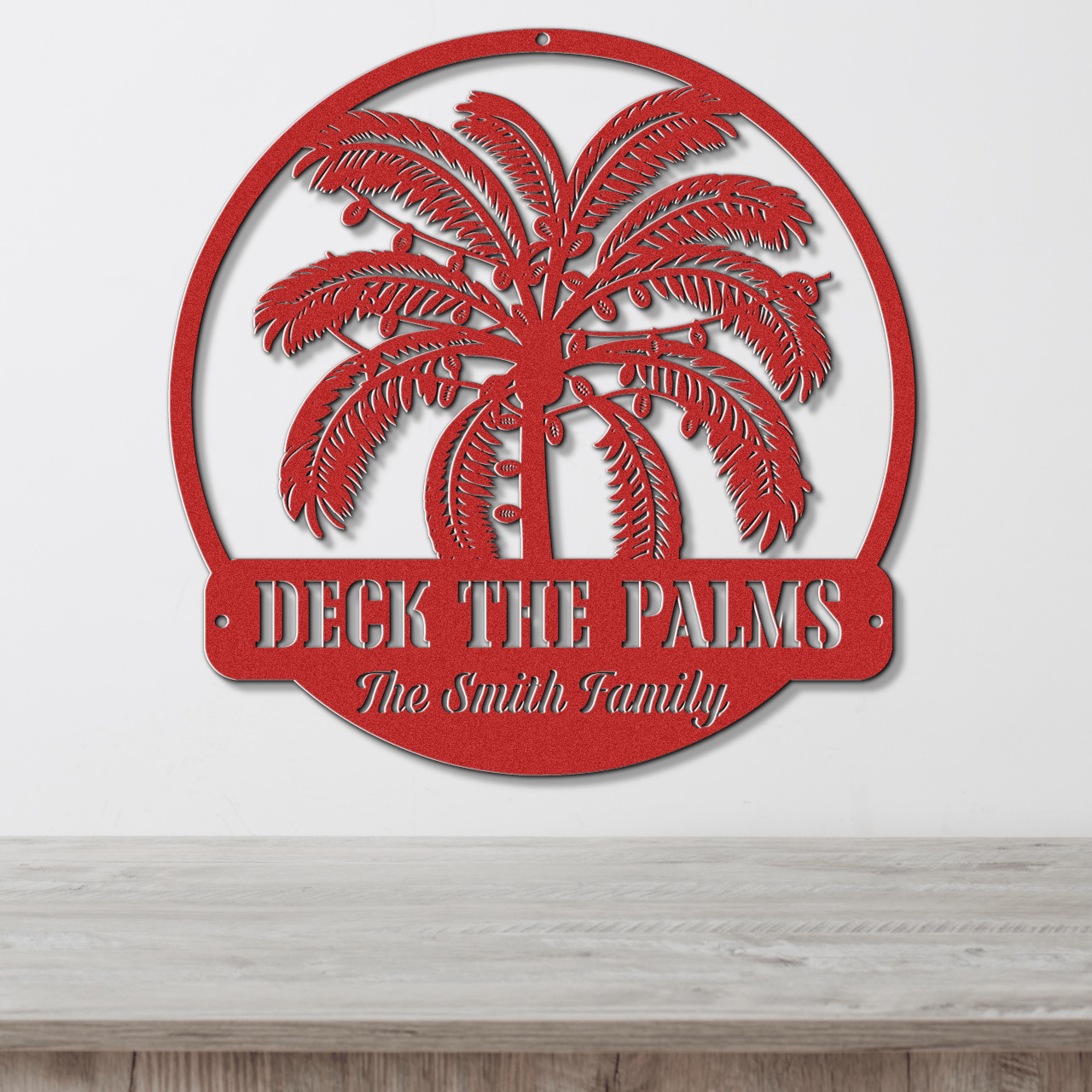 Deck The Palms Christmas Card Display - Out of Office Outfitters - Die - Cut Sign