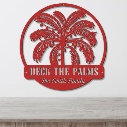 Deck The Palms Christmas Card Display - Out of Office Outfitters - Die - Cut Sign